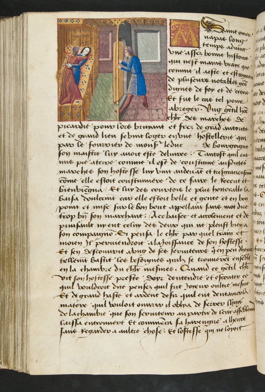 MS Hunter 252 154v oldal a száz új hírből, c.1461-62 alkotó: French School