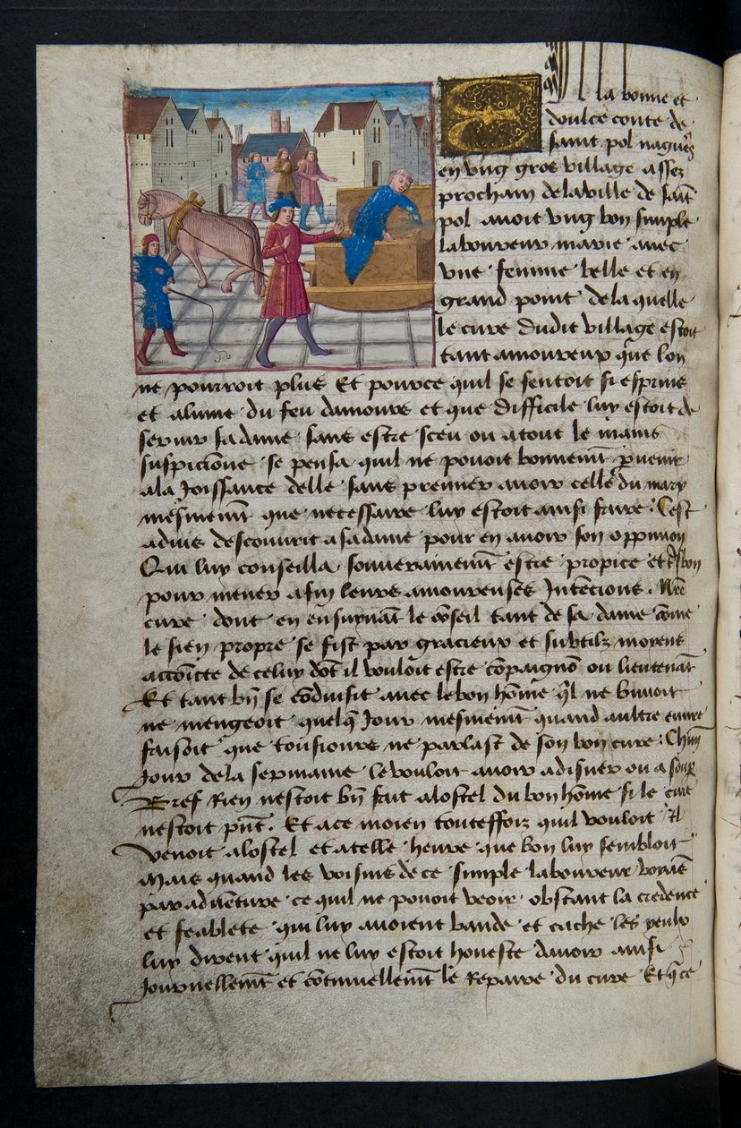 MS Hunter 252 157v oldal a száz új hírből, c.1461-62 alkotó: French School
