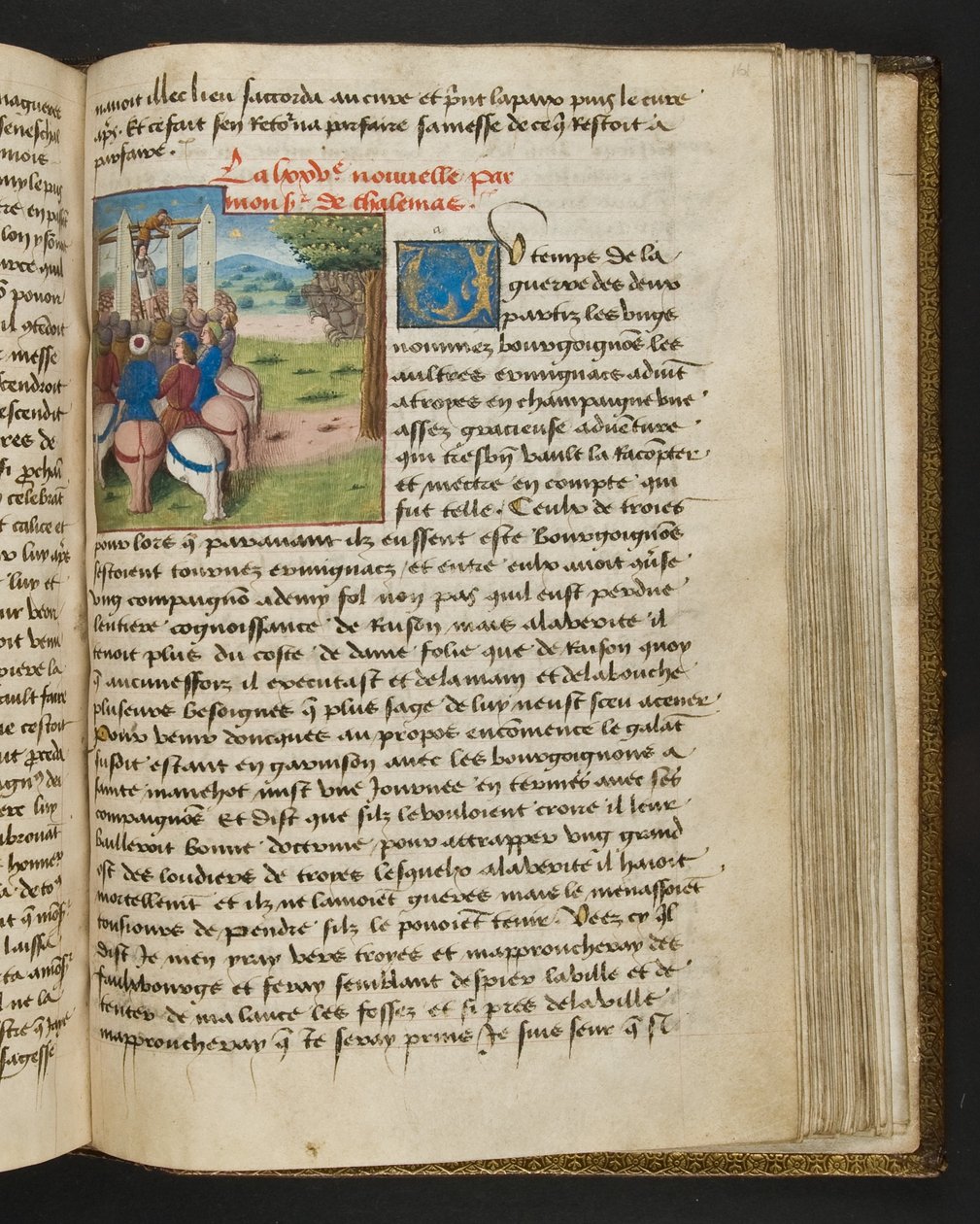 MS Hunter 252 161r oldal a száz új hírből, c.1461-62 alkotó: French School