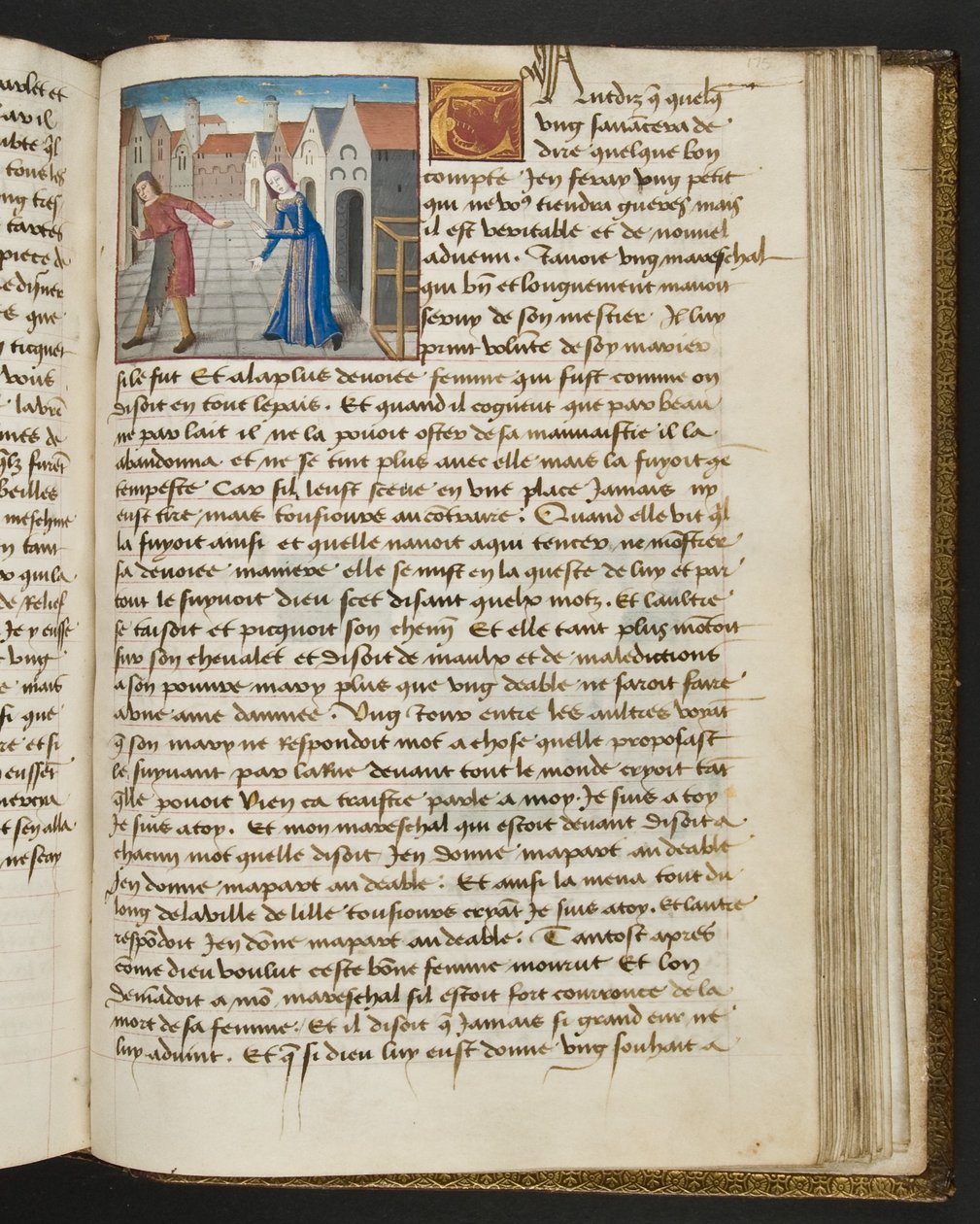 MS Hunter 252 175r oldal a száz új hírből, c.1461-62 alkotó: French School