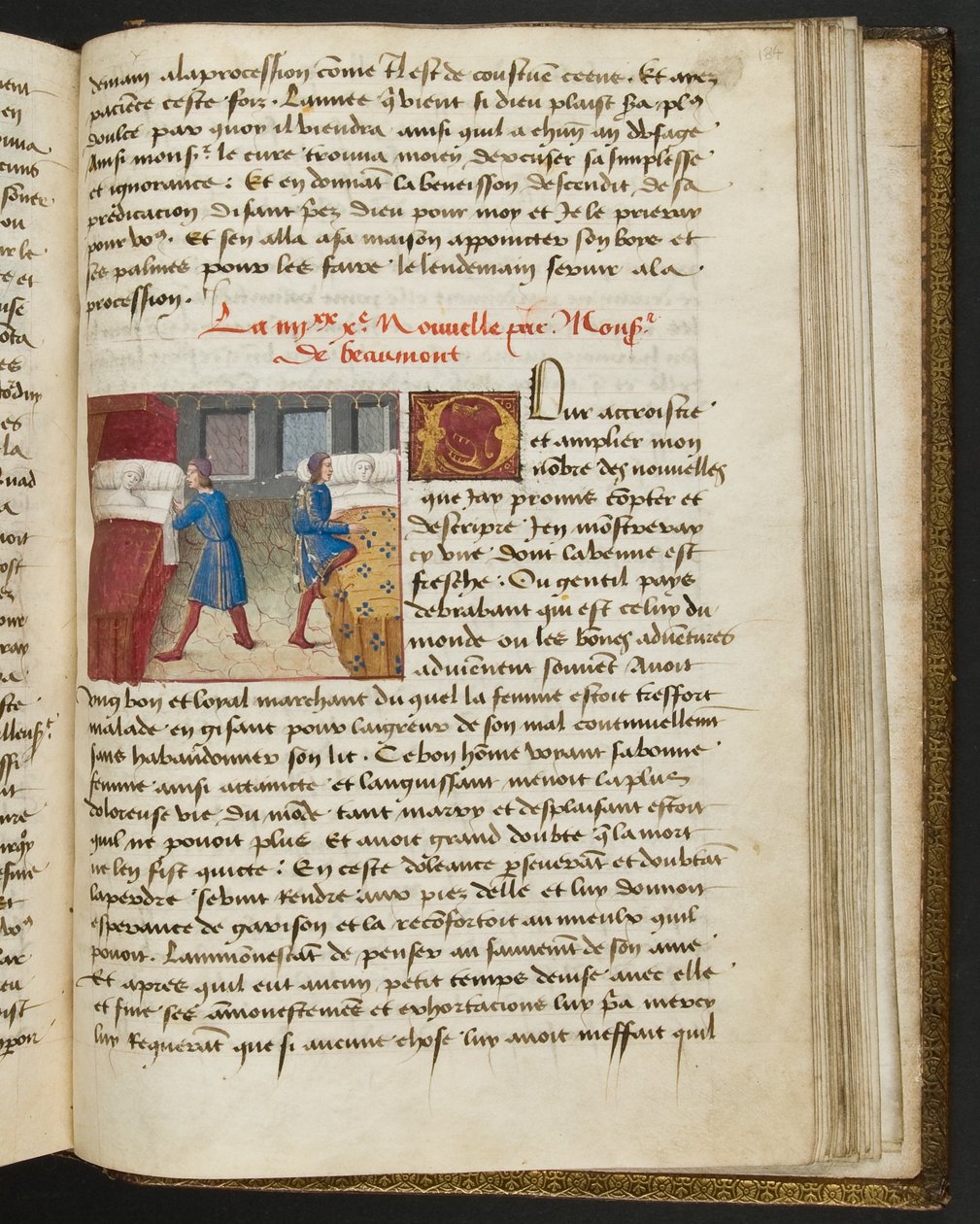 MS Hunter 252 184r oldal a száz új hírből, c.1461-62 alkotó: French School