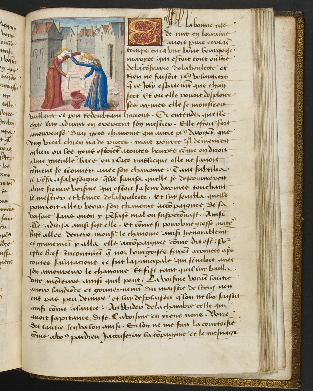 MS Hunter 252 186r oldal a száz új hírből, c.1461-62 alkotó: French School
