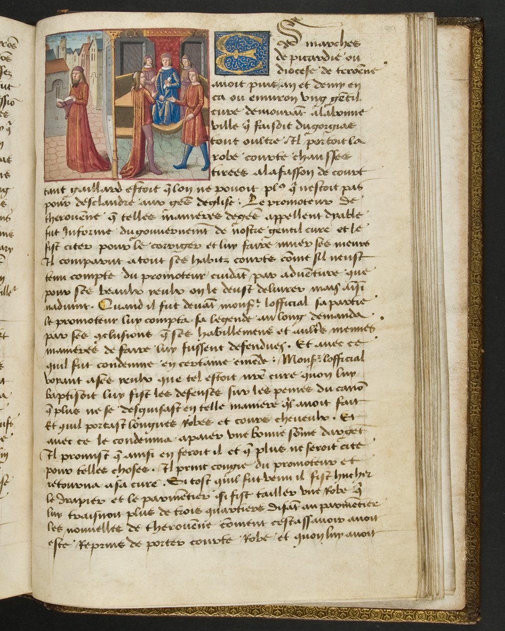 MS Hunter 252 189r oldal a száz új hírből, c.1461-62 alkotó: French School