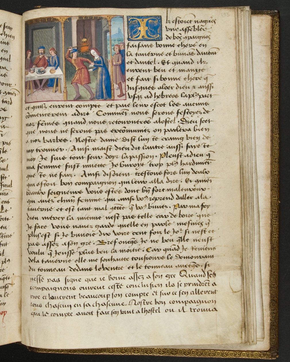 MS Hunter 252 193r oldal a száz új hírből, c.1461-62 alkotó: French School