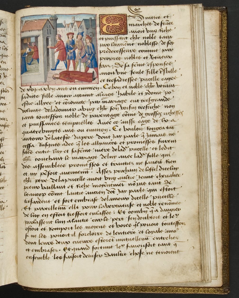 MS Hunter 252 194r oldal a száz új hírből, c.1461-62 alkotó: French School
