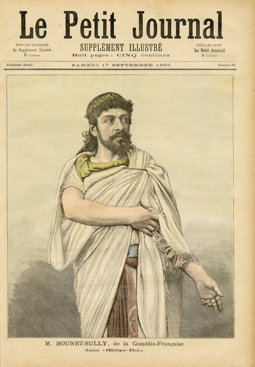 M. Mounet-Sully az Oedipus Rexben a Comédie-Française-ben, a „Le Petit Journal” címlapján alkotó: French School