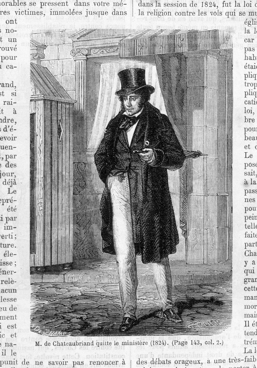 M. de Chateaubriand elhagyta a minisztériumot (1824). alkotó: French School