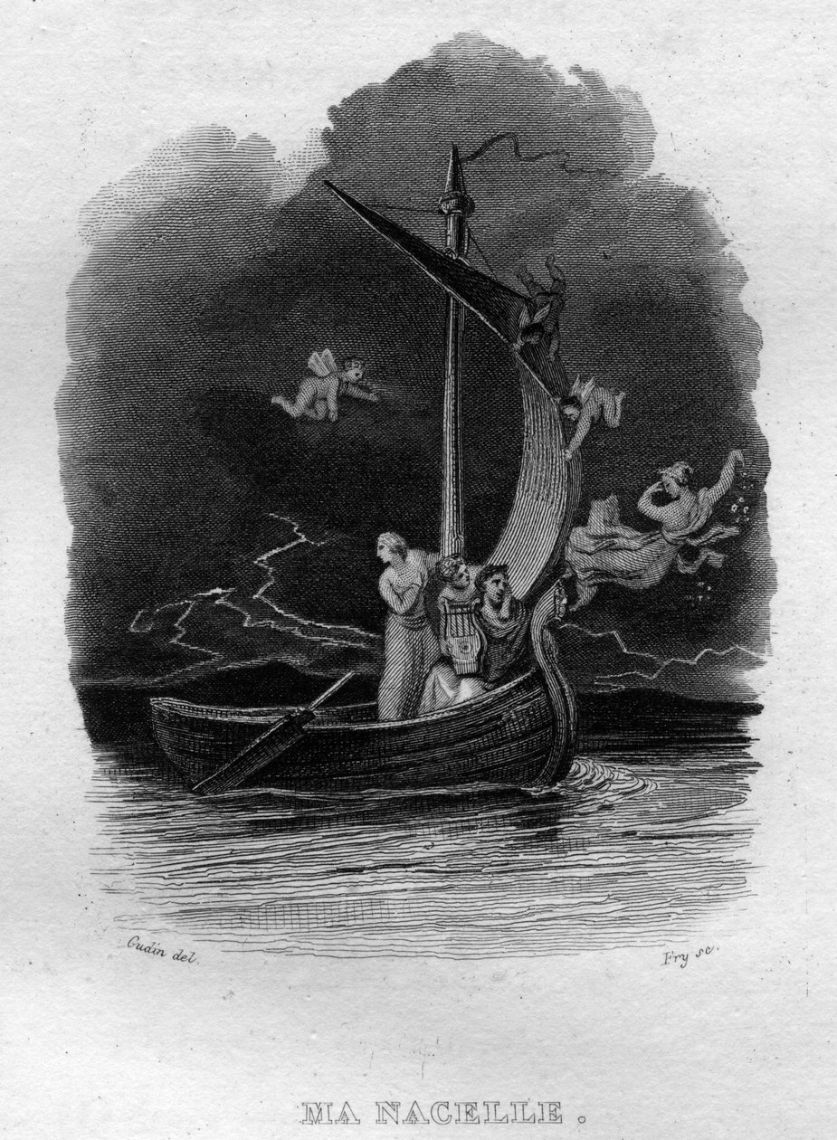Ma nacelle Chanson de Beranger Pierre Jean de Beranger (1780-1857) francia költő és dalszerző „" Befejeződnek a művek""-ben (1834). alkotó: French School
