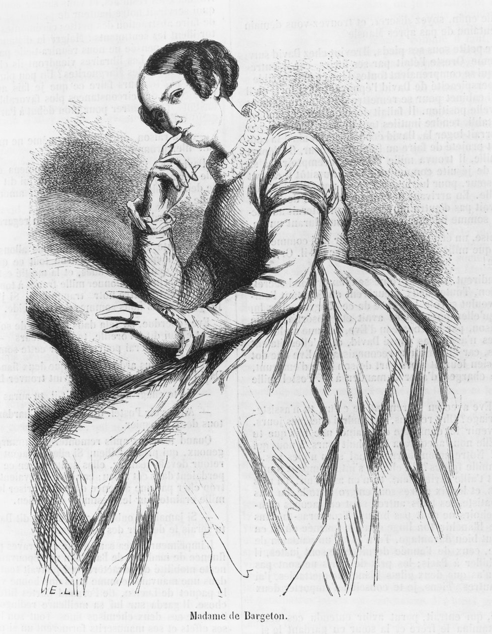 Madame de Bargeton, illusztráció a Les Illusions perdues című művéből, Honore de Balzac alkotó: French School