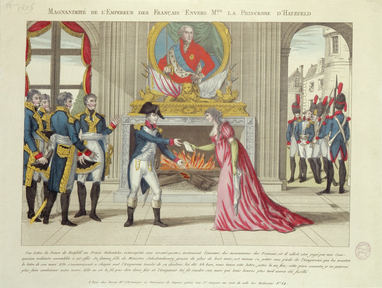 Napóleon császár nagylelkűsége Hatzfeld hercegnőjével szemben, 1806 alkotó: French School