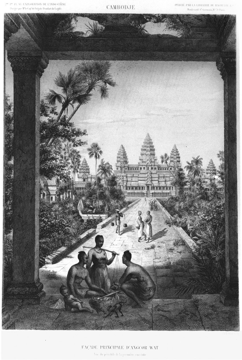 Angkor Wat főhomlokzata, illusztráció az Atlas du voyage d