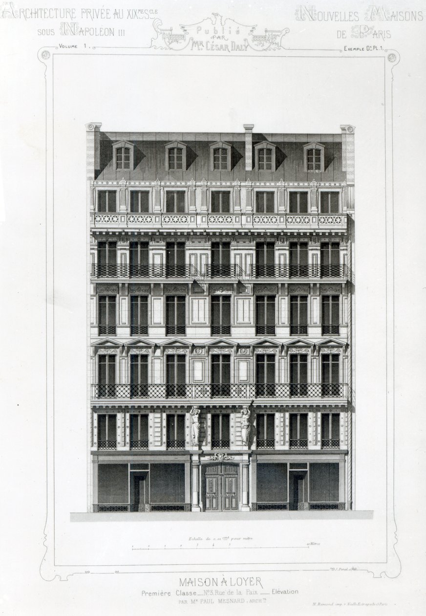 Kiadó ház, No. 3 Rue de la Paix, Párizs; Magánépítészet a C19. sz alkotó: French School