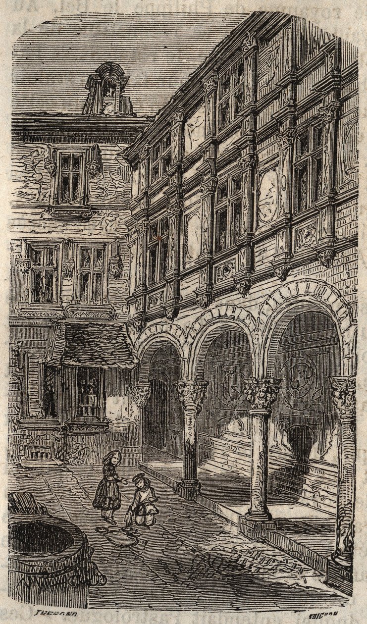 A ház Agnes Sorel vagy Hotel Euverte-Hatte (1524) Orleansban – metszet Victor Duruy (1811-1894) „Histoire de France”-jában – 1882 alkotó: French School