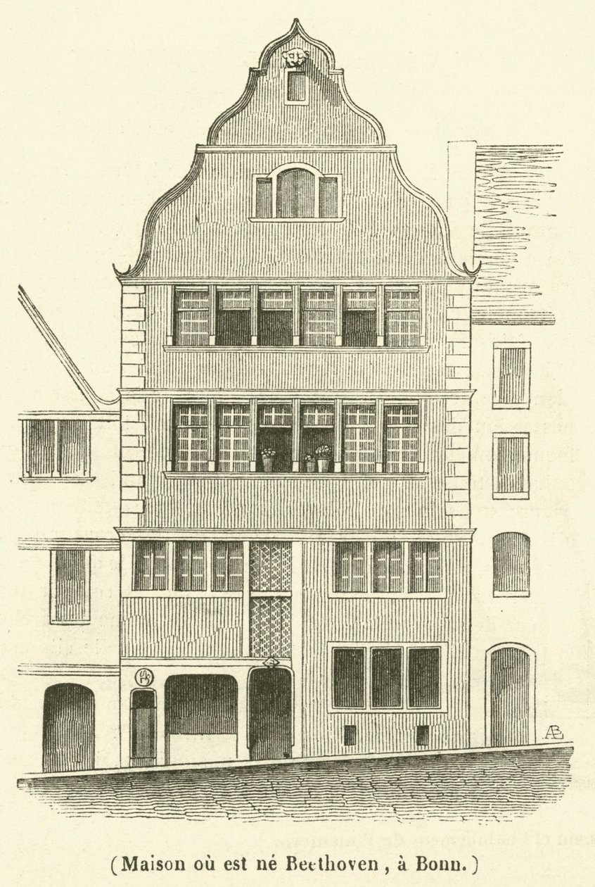 Maison ou est ne Beethoven, a Bonn (metszet) alkotó: French School