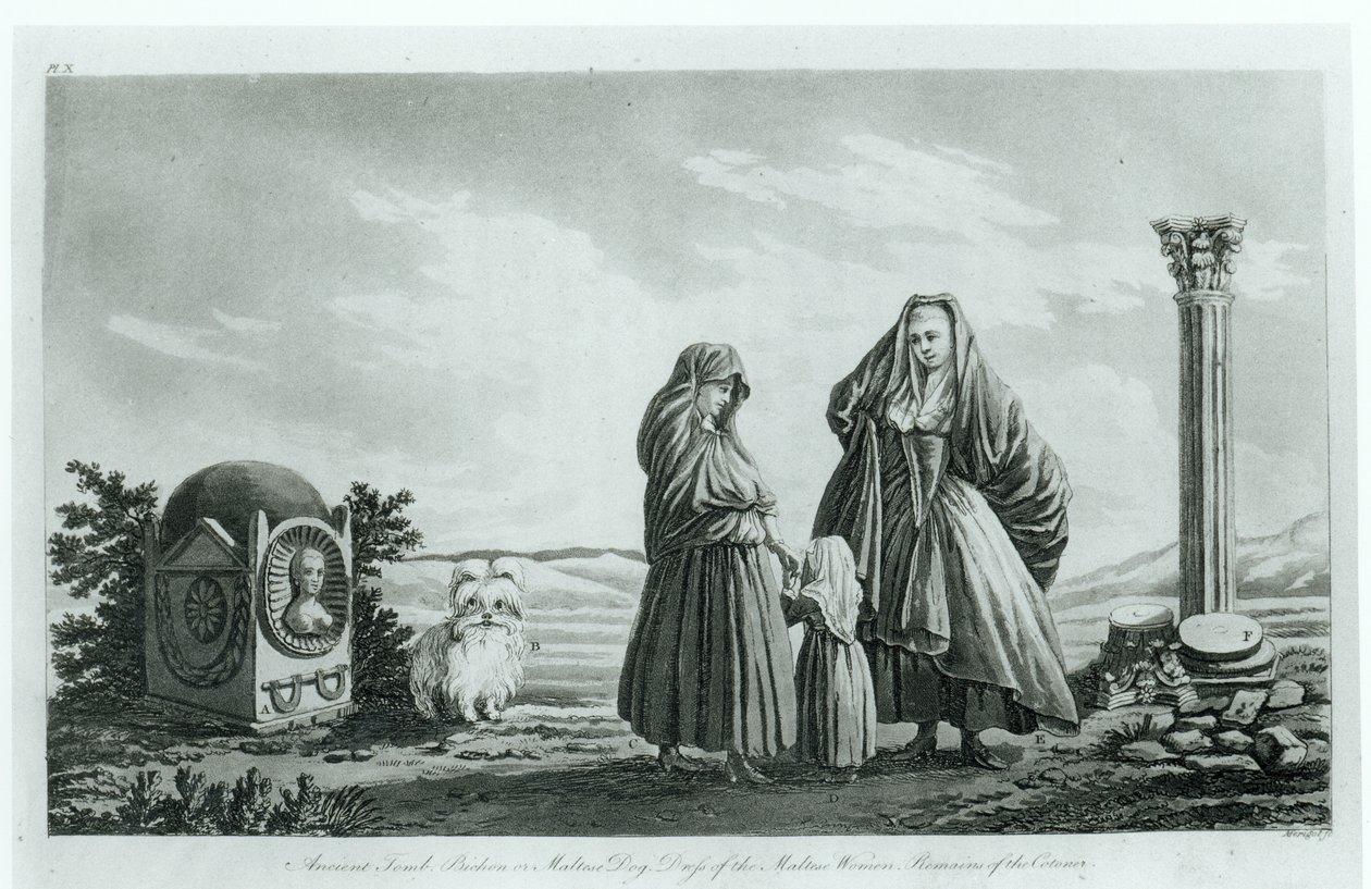 Pierre Marie Louis de Boisgelin de Kerdu máltai nők az ókori és modern Máltáról, 1805-ben alkotó: French School