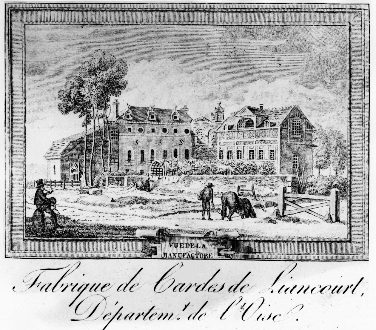 Gyártás, Duke de la Rochefoucauld Liancourtban; Liancourt vonósgyára, Oise megye. alkotó: French School