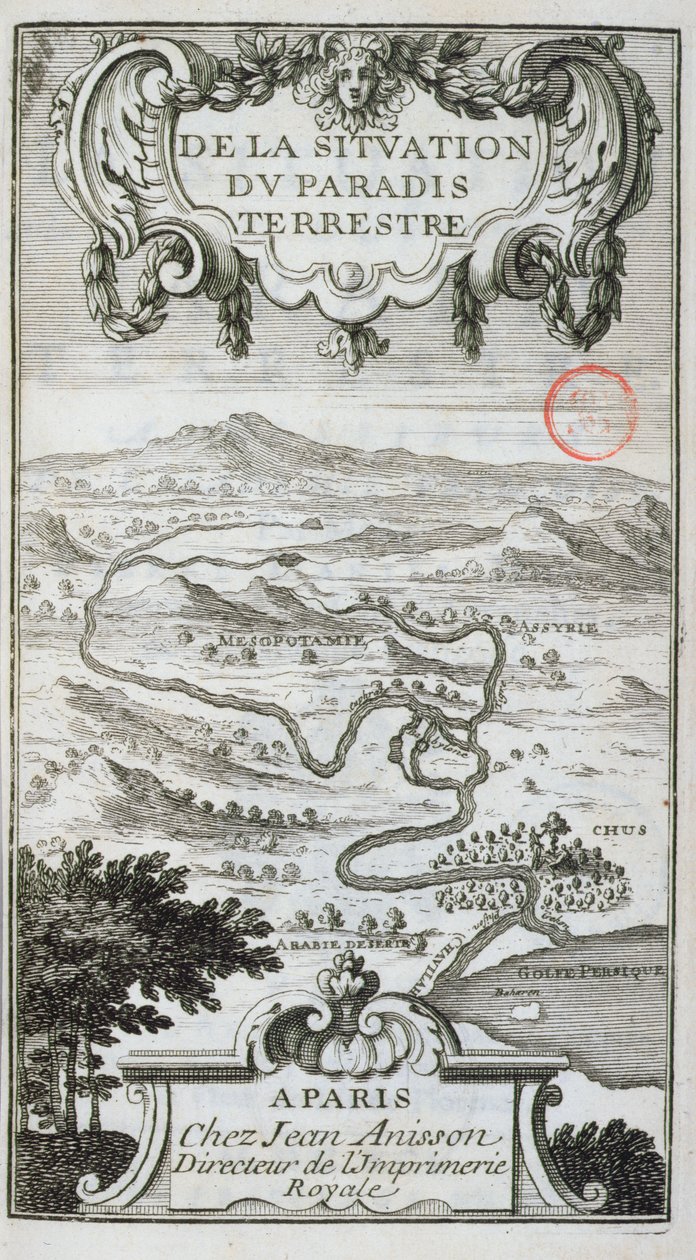 Térkép a De La Situation du Paradis Terresből, 1691 alkotó: French School