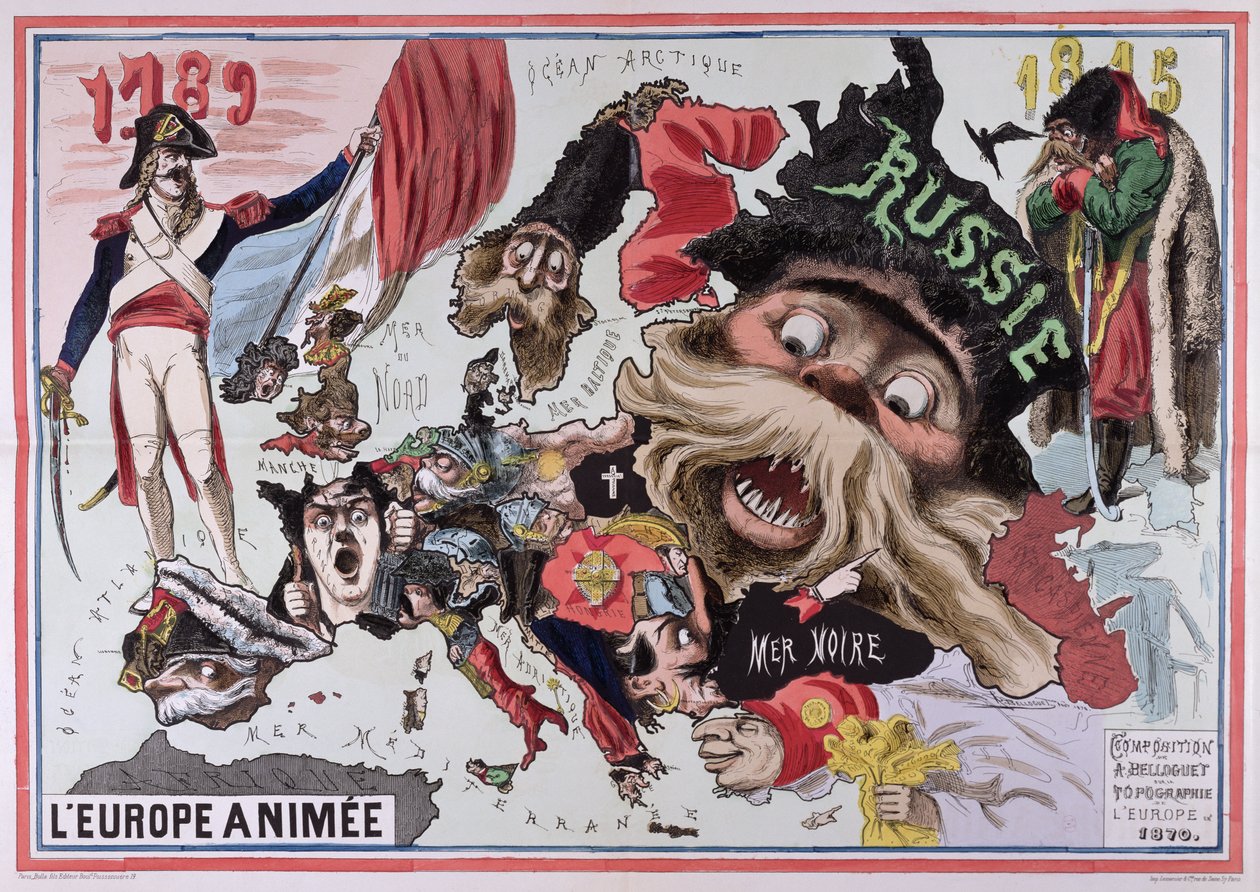 Animált Európa térképe 1870 alkotó: French School