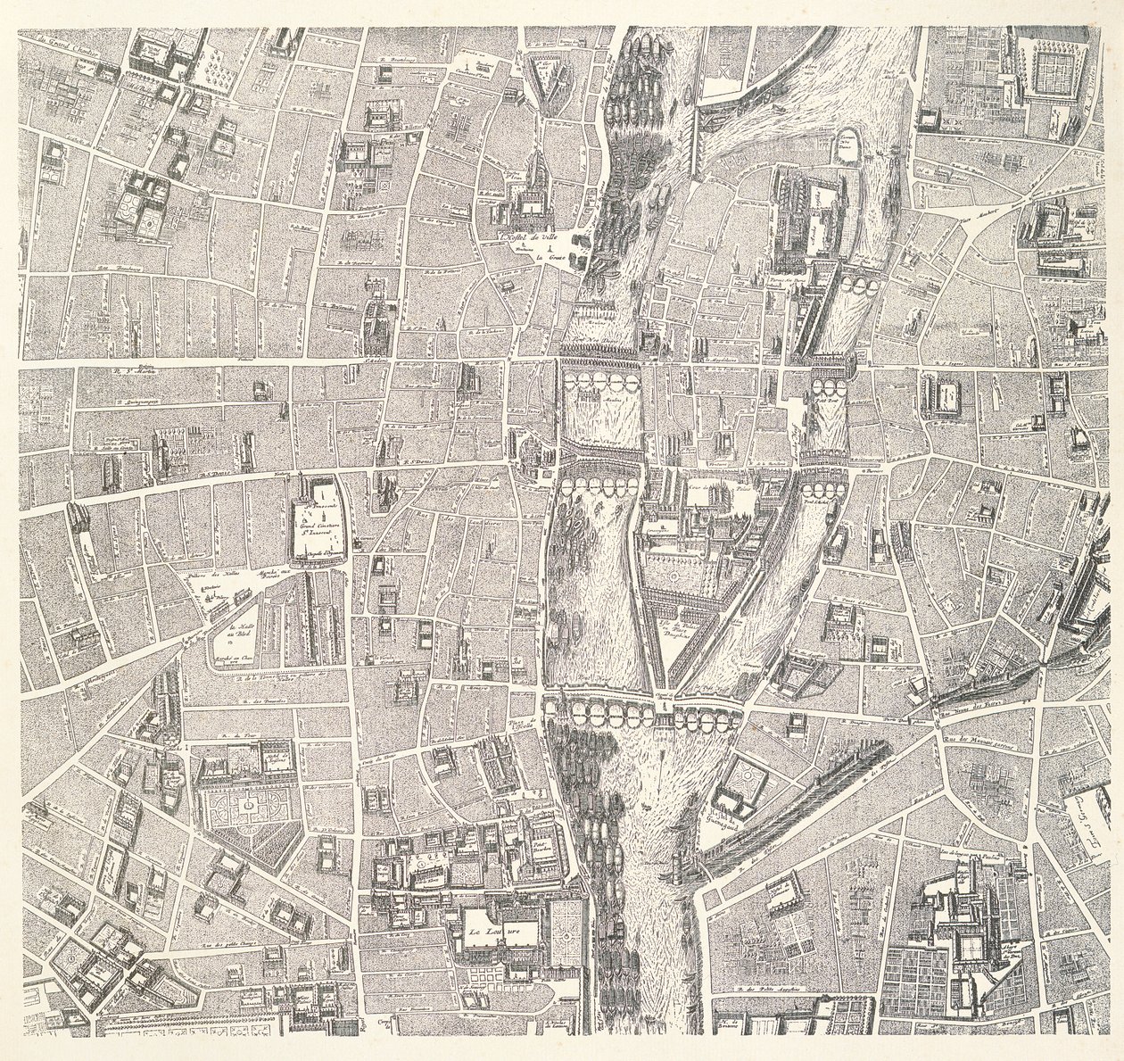 Párizs térképe Île de la Cité-vel, Jean de la Caille Párizs atlaszából, 1714 alkotó: French School