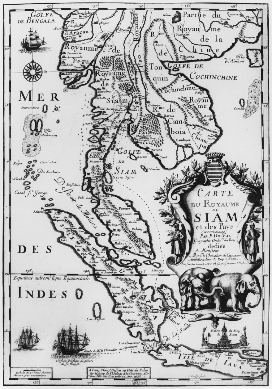 A Sziámi Királyság térképe, Párizs, 1686 alkotó: French School