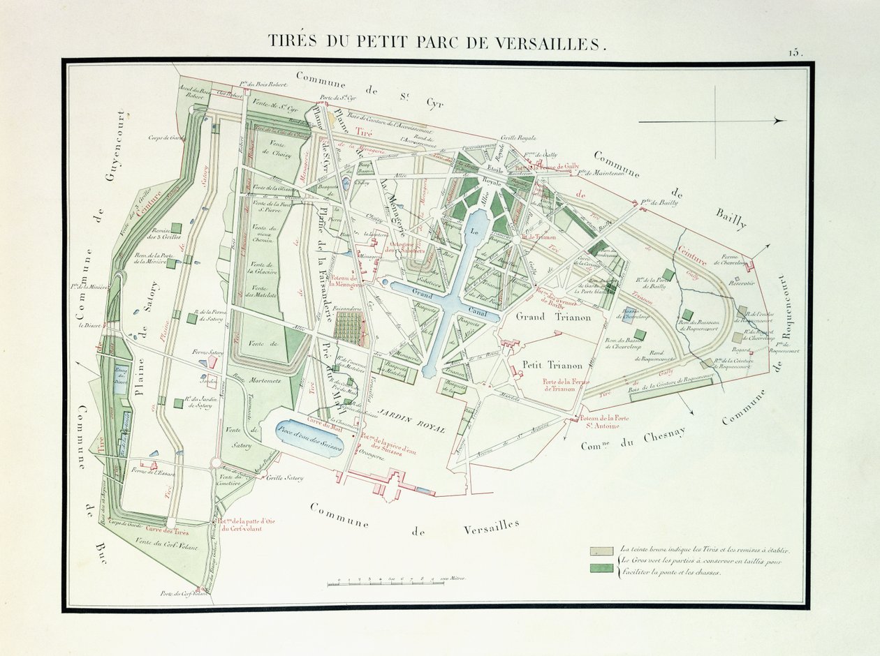A Versailles-i Kispark térképe, 1818-1819 alkotó: French School