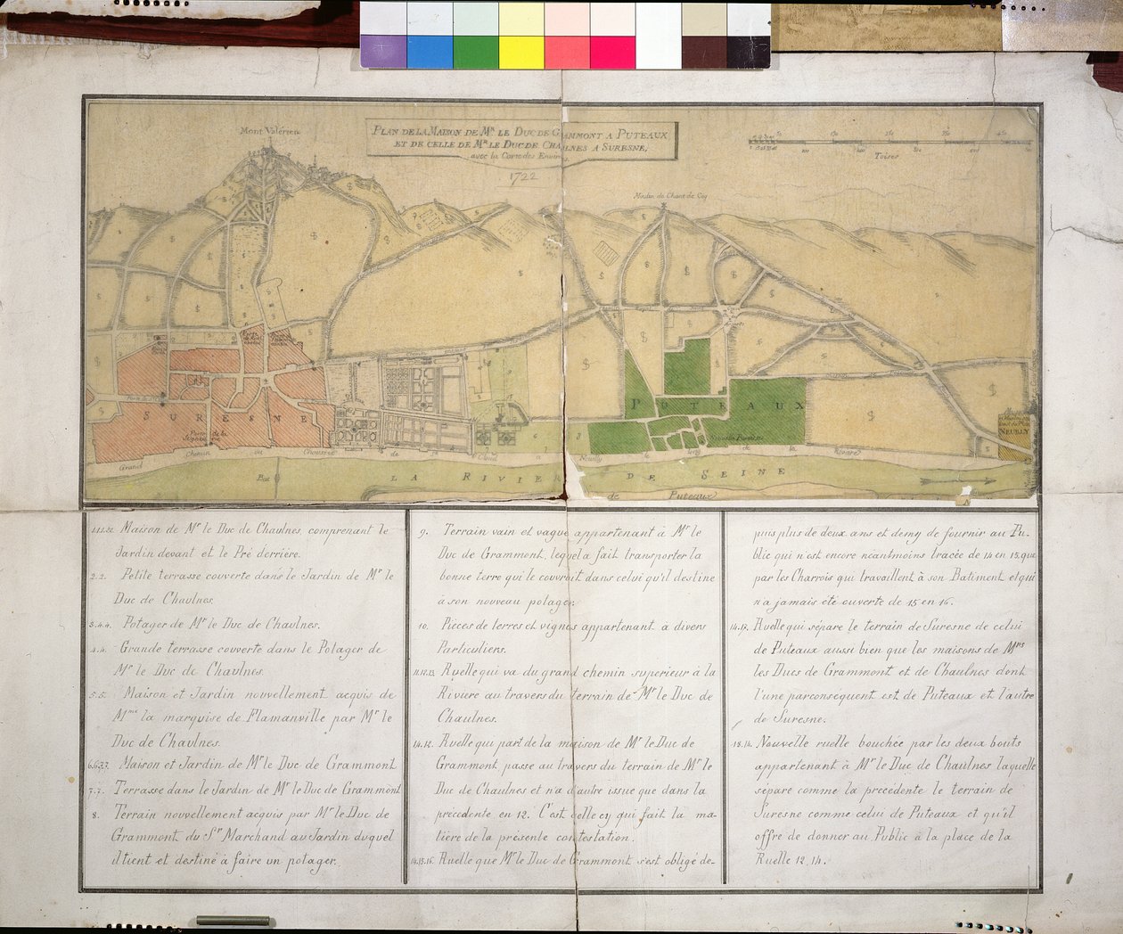 Térkép a Chateau de Puteaux-t, 1722 (wc papíron) alkotó: French School