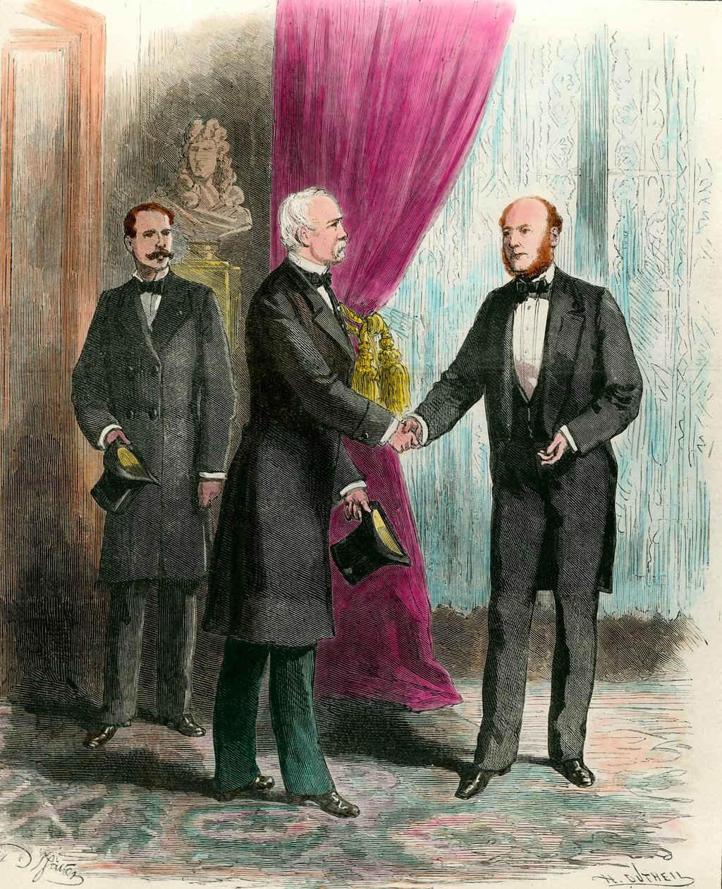 Marechal Mac Mahon (1808-1898) az 1879-es elnökválasztás után meglátogatta a köztársaság új elnökét, Jules Grevyt (1807-1891). Magángyűjtemény. alkotó: French School