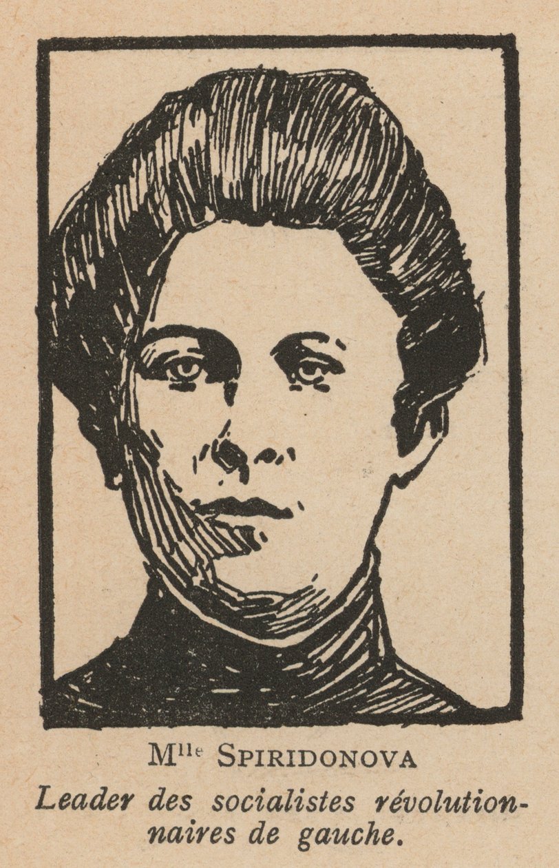 Marija Spridonova, orosz forradalmár, a Baloldali Szocialista Forradalmárok Pártjának vezetője (litho) alkotó: French School