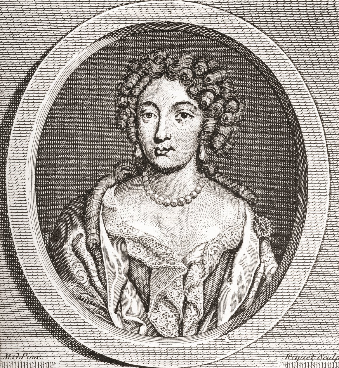 Marie Angélique de Scorailles, 1661 1681. Francia nemesasszony és XIV. Lajos sok szeretőjének egyike. Az 1908-ban megjelent Les Heures Libresből. alkotó: French School