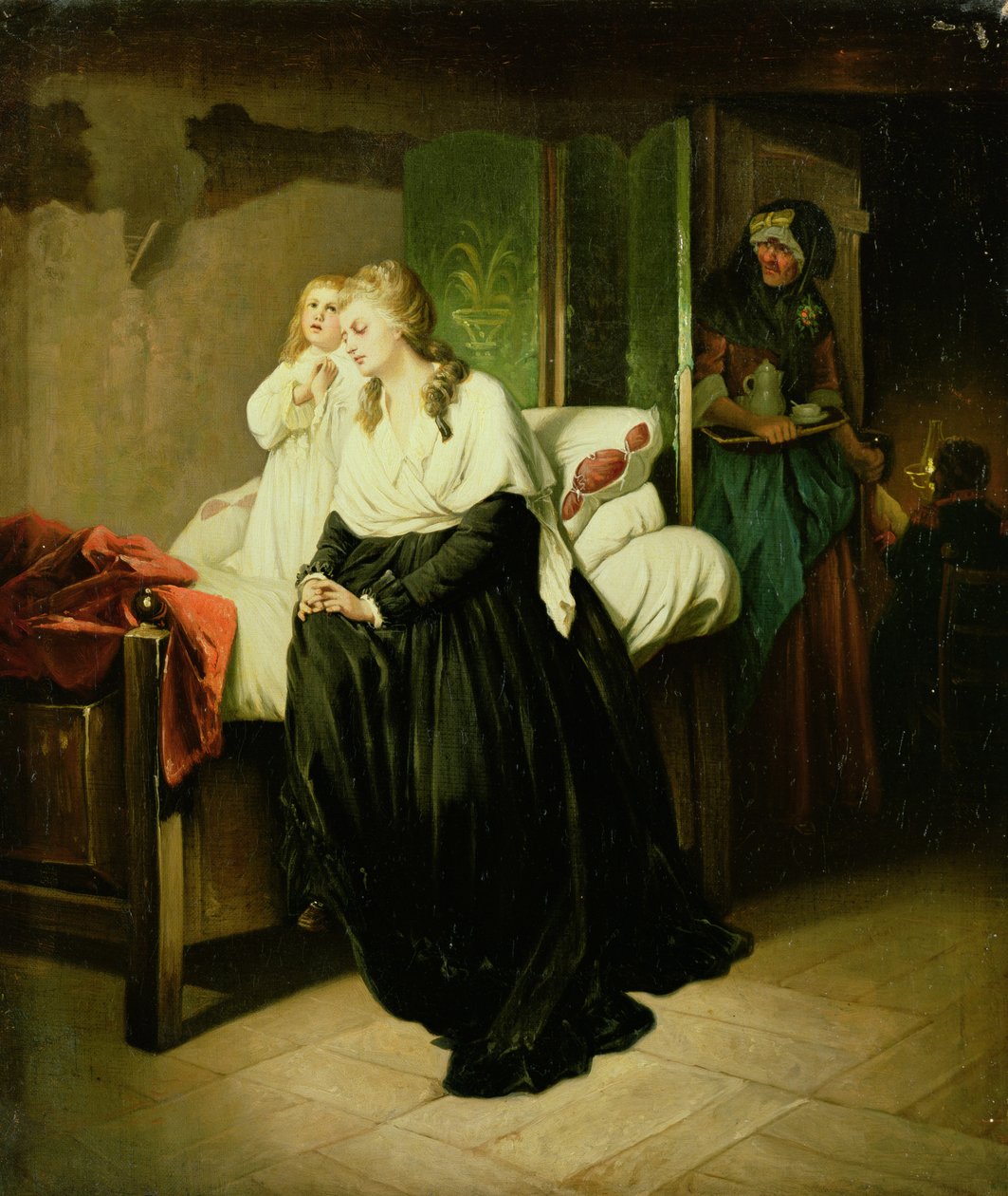 Marie Antoinette indul a kivégzésére (egyik a párból) alkotó: French School