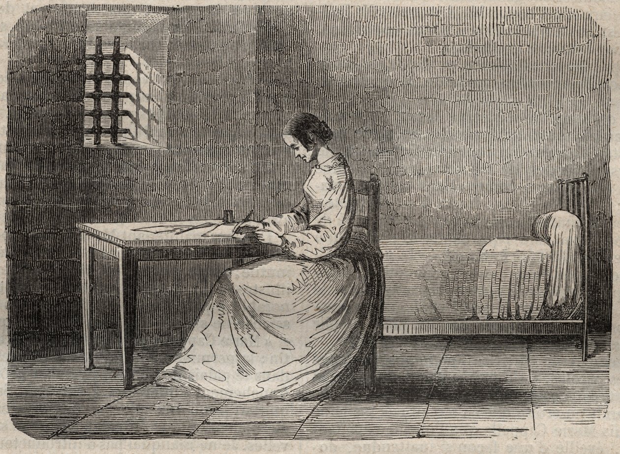 Marie Fortunee Capelle, Marie Lafarge (Madame) (1816-1852) francia bűnöző a börtönben - Armand Fouquier (1817-18?) „Causes celebres de tous les peuple” vésése 1858-1867 - magángyűjtemény alkotó: French School