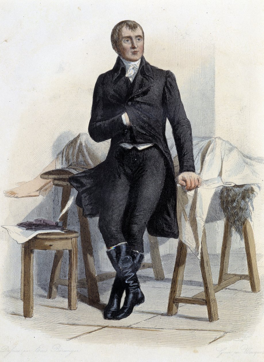 Marie Francois Xavier Bichat (1771-1802), francia orvosbiológus és fiziológus - a "Le Plutarque francais"-ban, Mennechet, Párizs. alkotó: French School