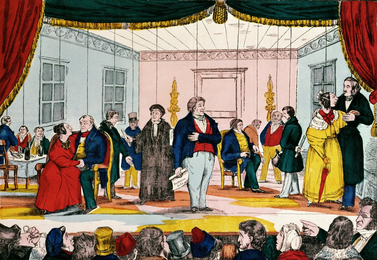 Marionettek, a burzsoázia karikatúrája, 1839 alkotó: French School