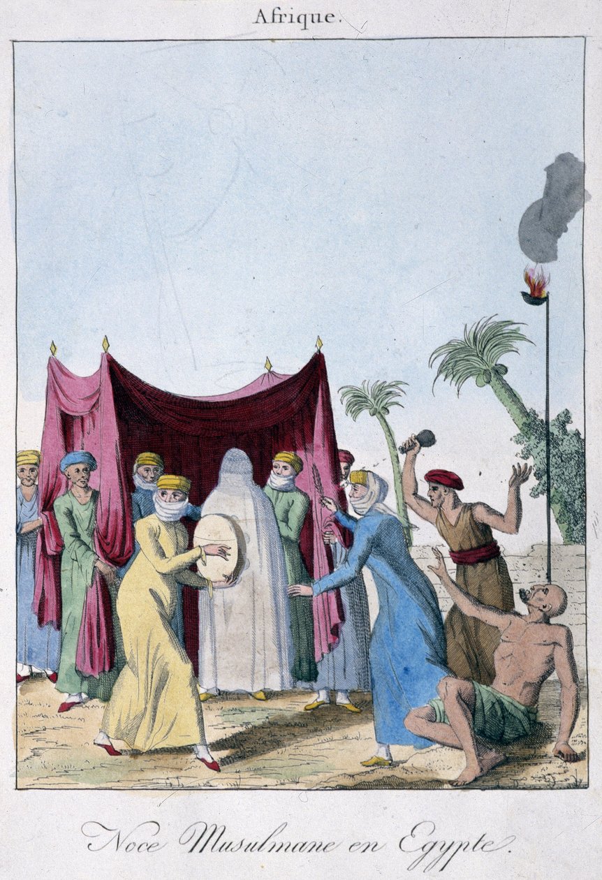 Muzulmán házasság Egyiptomban – a népek szokásai és szokásai szerint, szerk. Hocquart, Párizs alkotó: French School