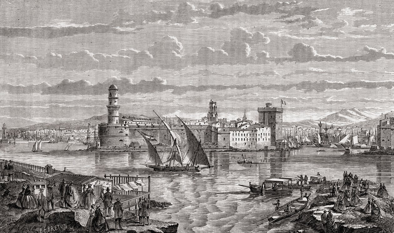 Marseille a 18. században, Pibaraud vésette Le Breton után, Louis Blanc (1811-82) „Histoire de la Revolution Francaise” című művéből alkotó: French School