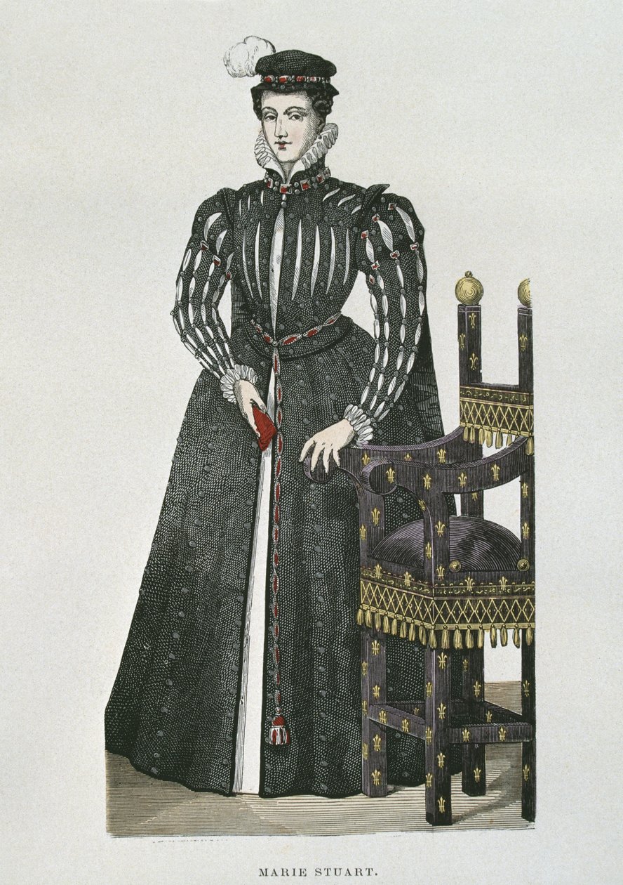 Mária skót királynő (1542-87), egy miniatűr másolata a Recueil de Gaignieresből alkotó: French School