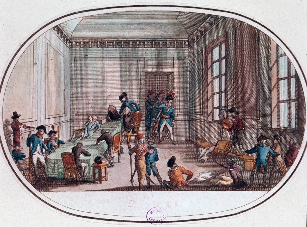 Maximilien de Robespierre megsérült a Comite de Salut Public előszobájában alkotó: French School