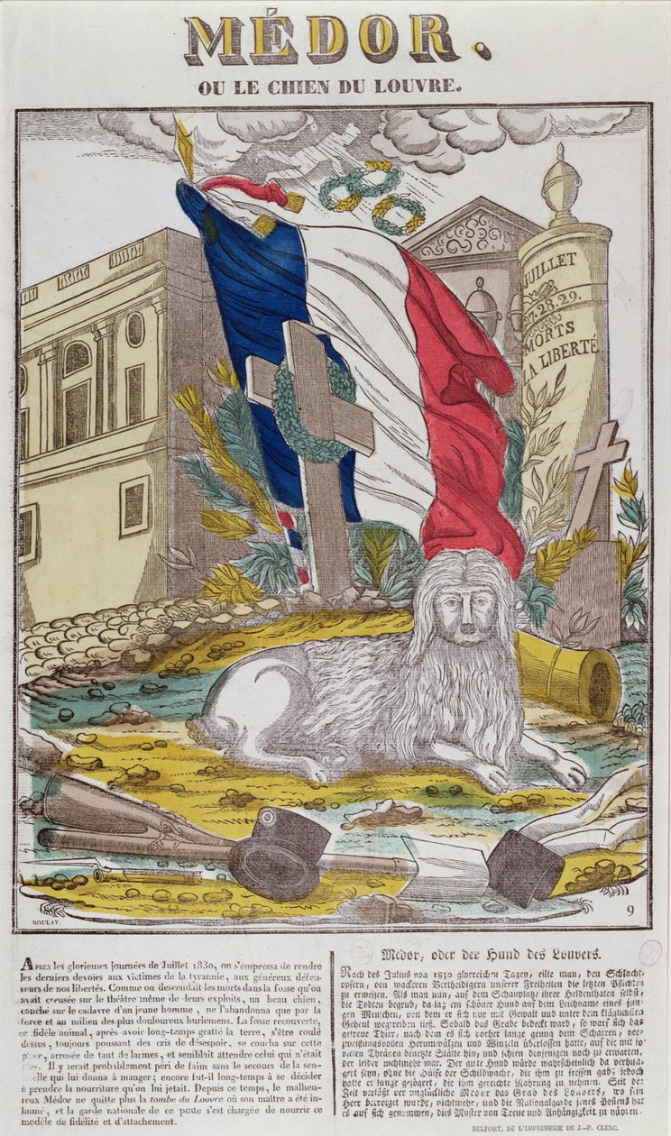 Medor, a Louvre hűséges kutyája, 1831 körül alkotó: French School