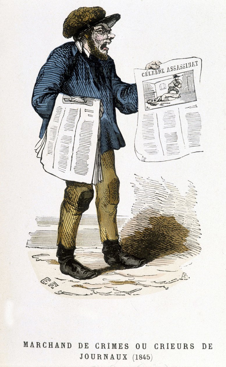 Bűnügyi kereskedő vagy újságárus alkotó: French School