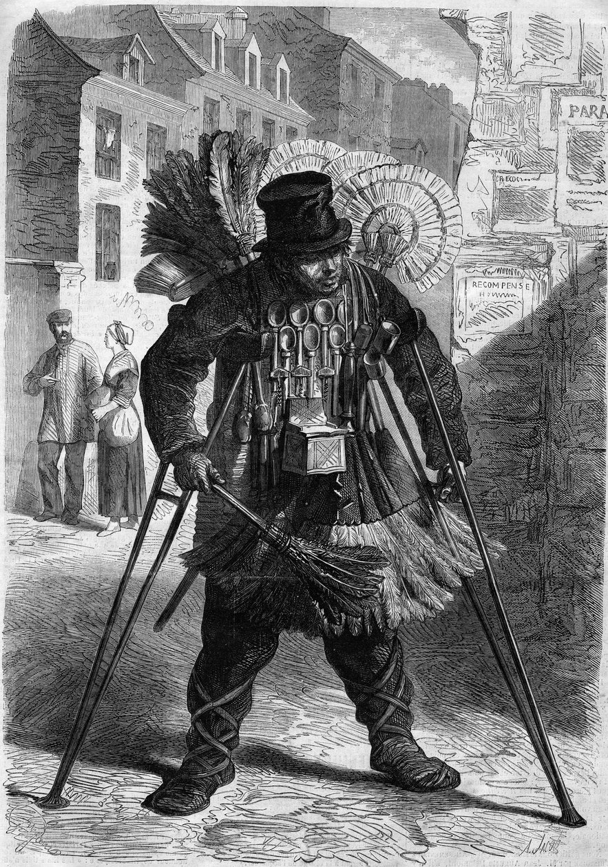 Metier Parisian: tollak, csészék, kanalak kereskedője cserépben. alkotó: French School