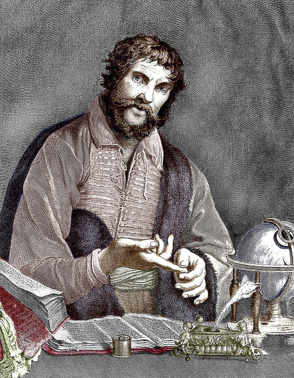 Michel de Nostredame, más néven Nostradamus (1503-1566) francia asztrológus és orvos, metszet, színes dokumentum alkotó: French School