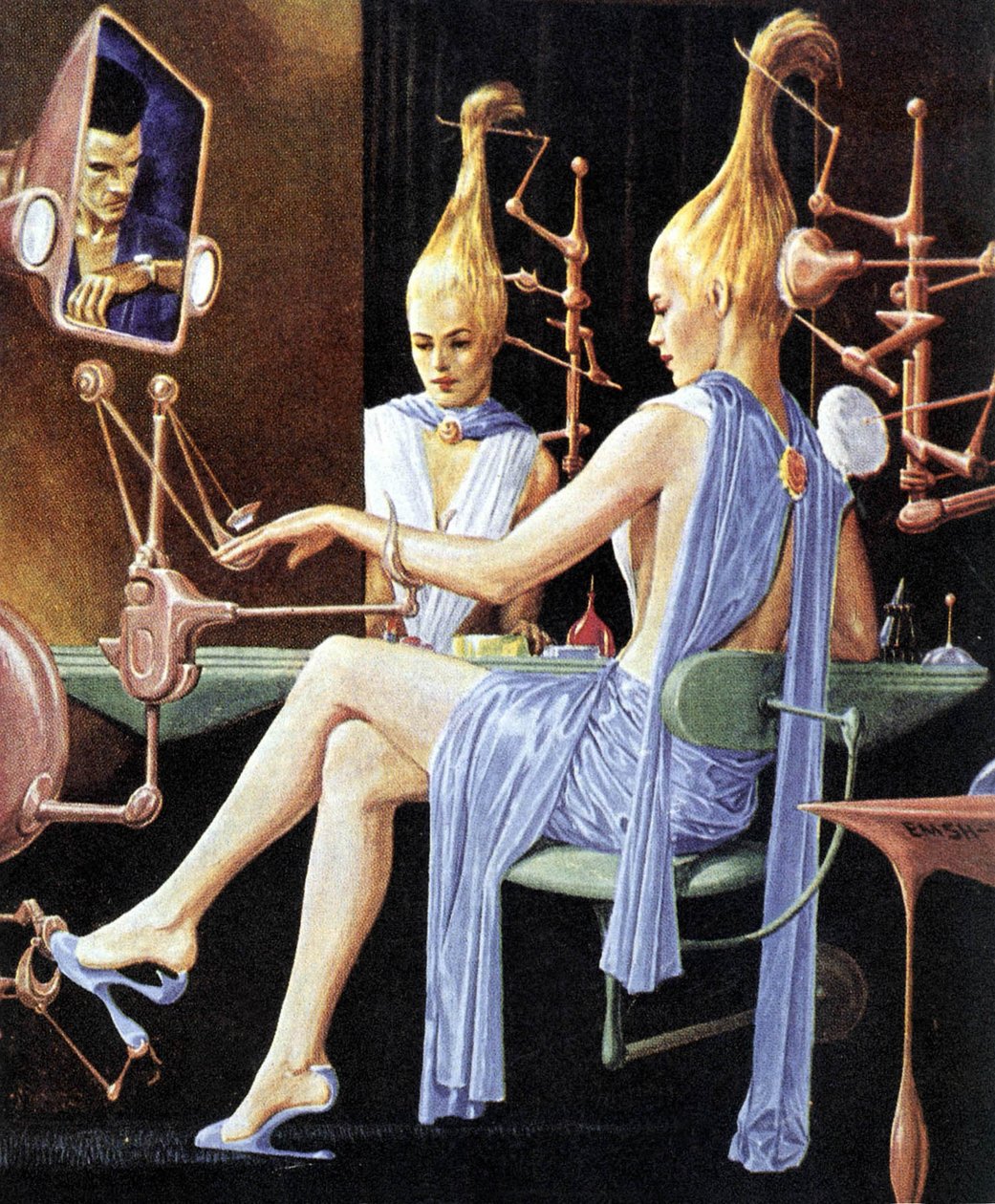 Milady budoárja, futurista illusztráció alkotó: French School