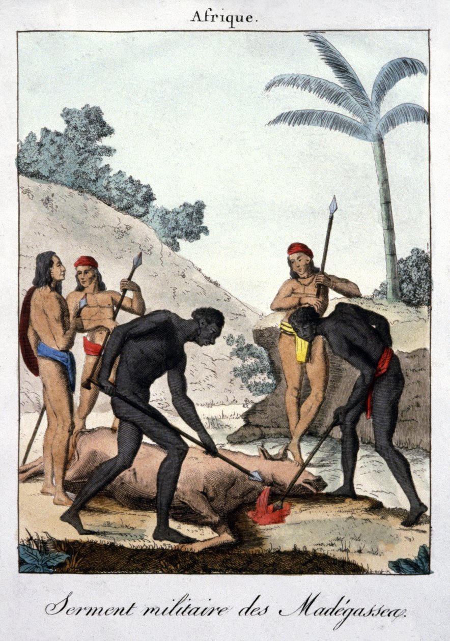 A madagaszkári katonák katonai esküje alkotó: French School