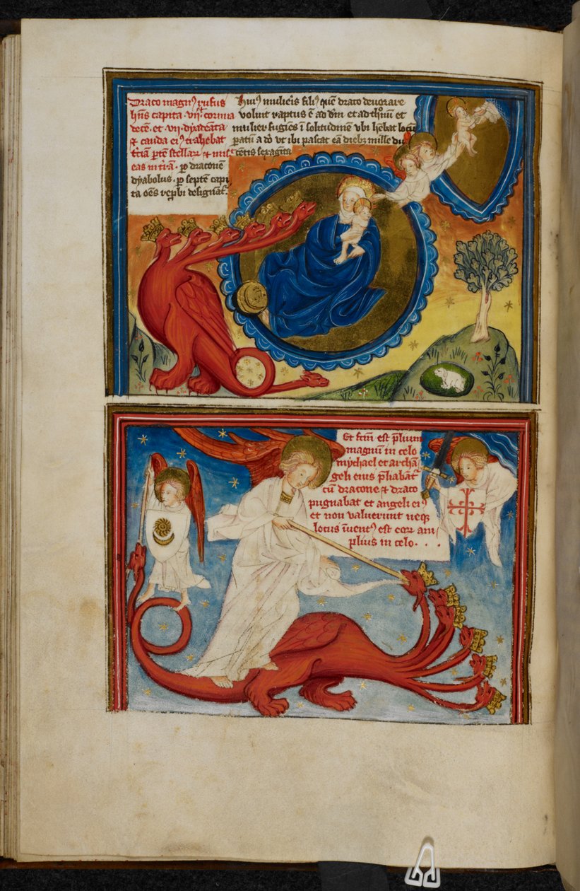 Miniature from the Book of the Life of St John and the Apocalypse, c.1400 (vellum) alkotó: French School