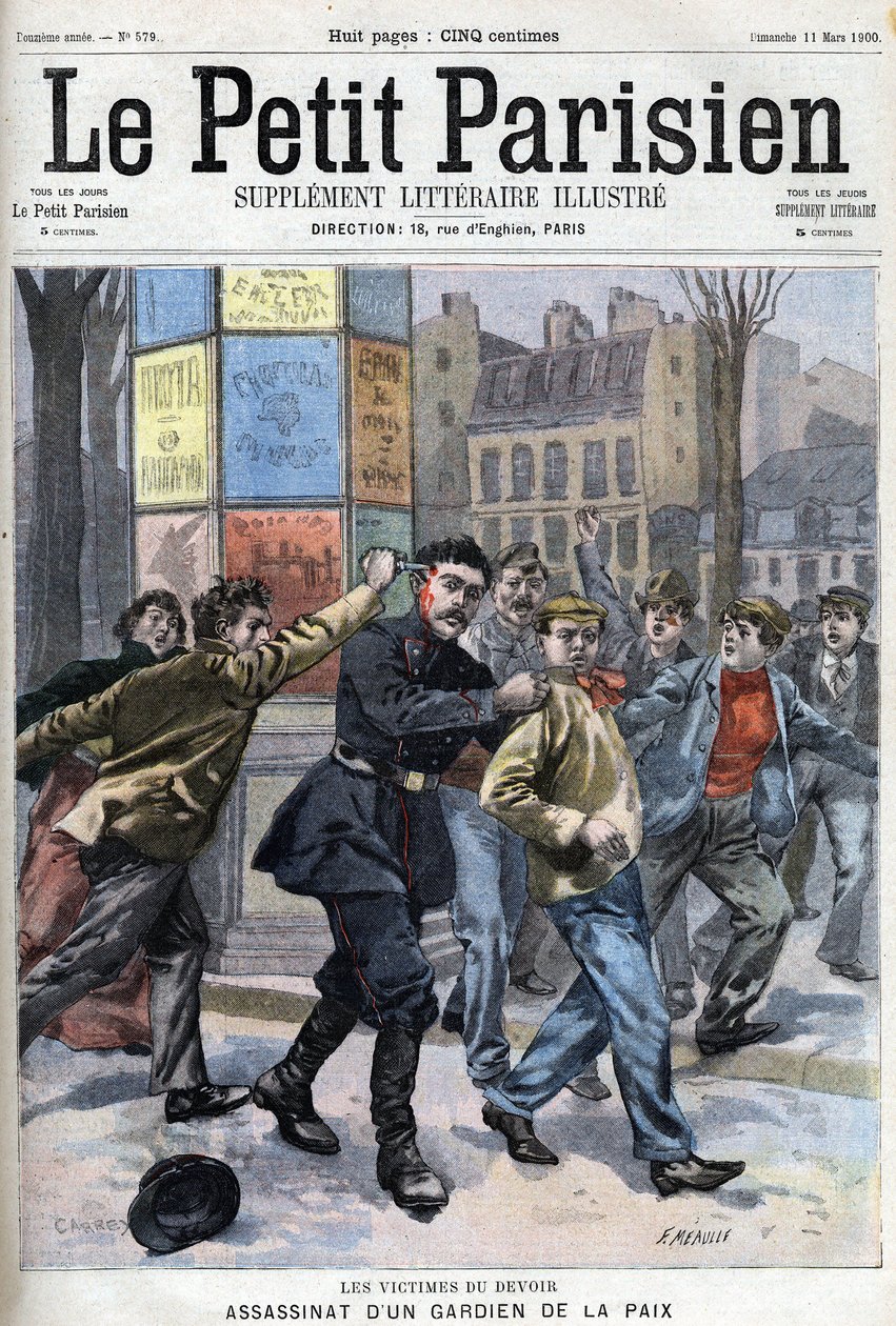 Vegyes tény: Egy békefenntartó meggyilkolása a párizsi rue Vergniaud-ban 1900-ban – a „Le petit Parisien”-ben” alkotó: French School