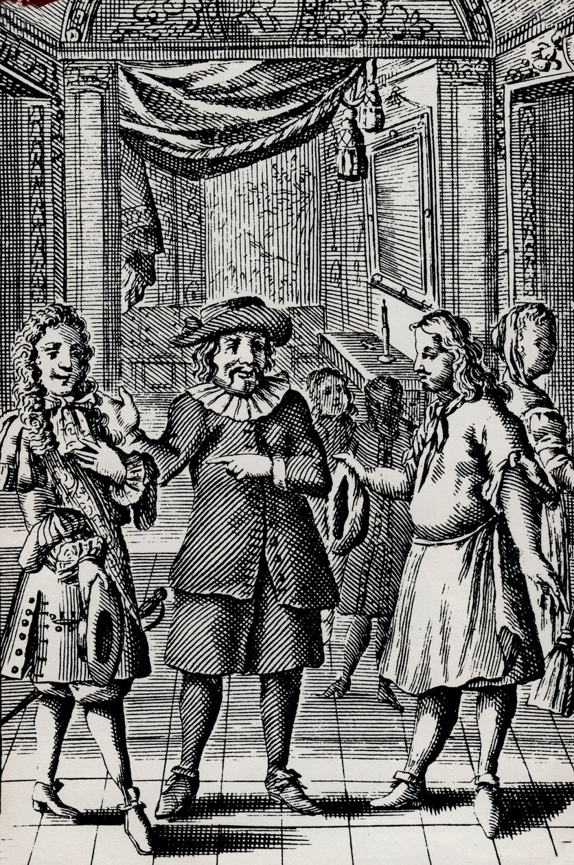 Fösvény, metszet Moliere művéből, Jean-Baptiste Poquelin (1622-1673) álneve – Moliere L