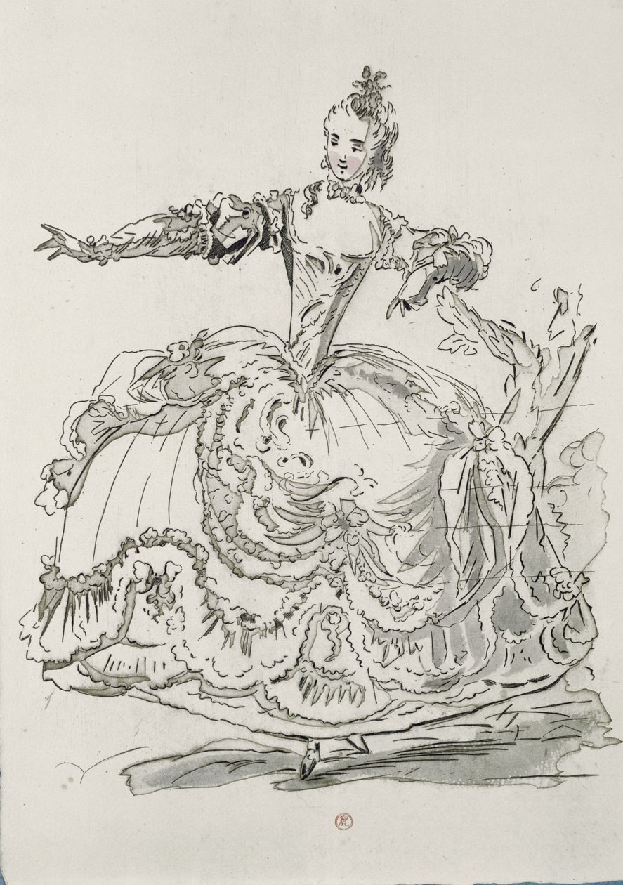 Miss Puvigne mint Az élő szobor, Pygmalionban, Lamotte librettója, Jean-Philippe Rameau (1683-1764) 1748 (színes metszet) alkotó: French School