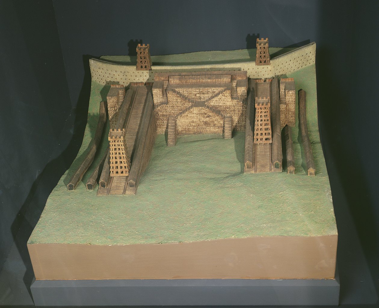 Julius Caesar (Kr. e. 101-44) Avaricum (Bourges) előtti építményeinek modellje ie 52-ben alkotó: French School