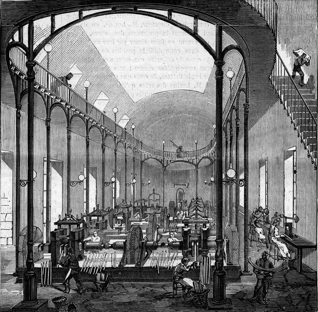 Pénzkeresés: görgetés és vágás. Metszet a „” Le Monde Illustré”” 145. számában, 1860. január 21. alkotó: French School