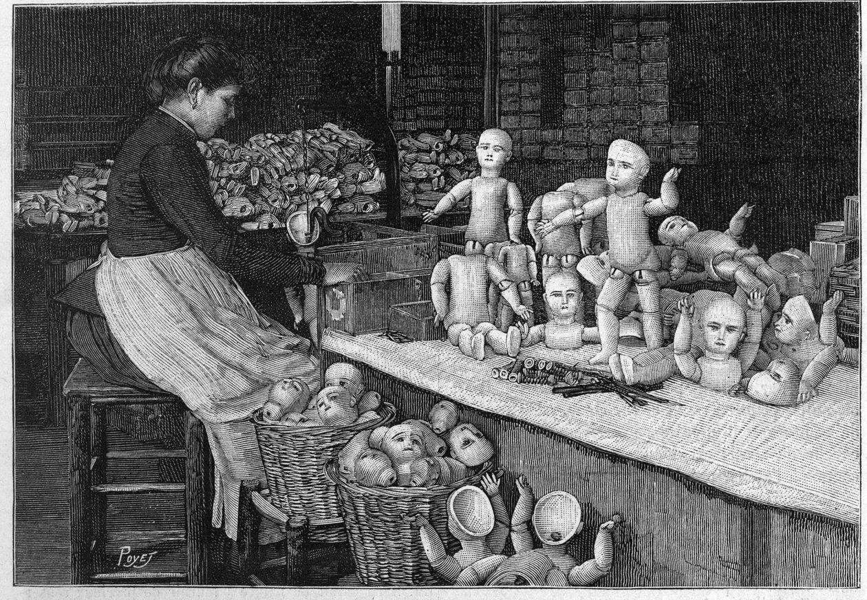 Montreuil babagyár 1888-ban. alkotó: French School